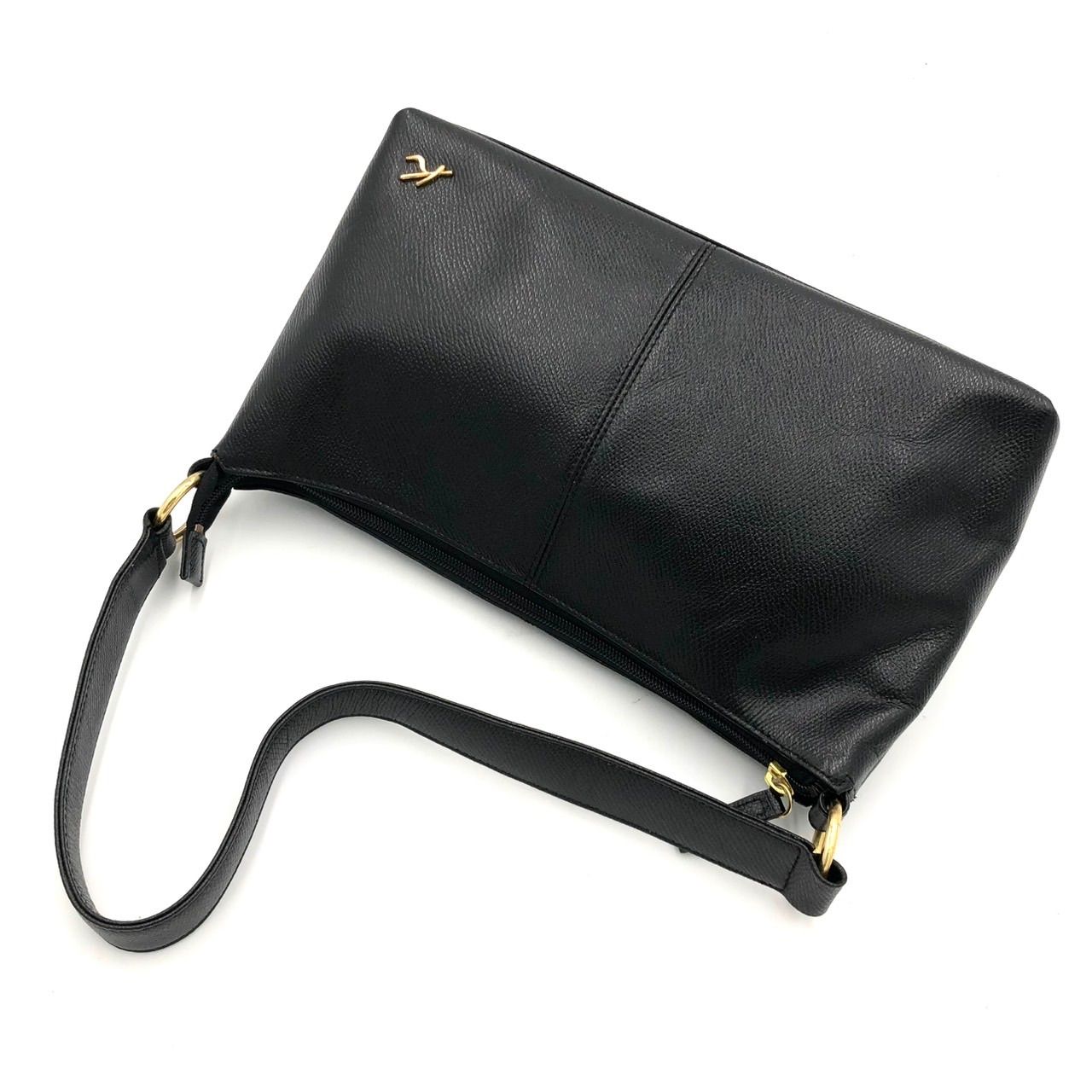 美品】キタムラ Kitamura ハンドバッグ 黒 レザー ゴールド金具 冠婚 