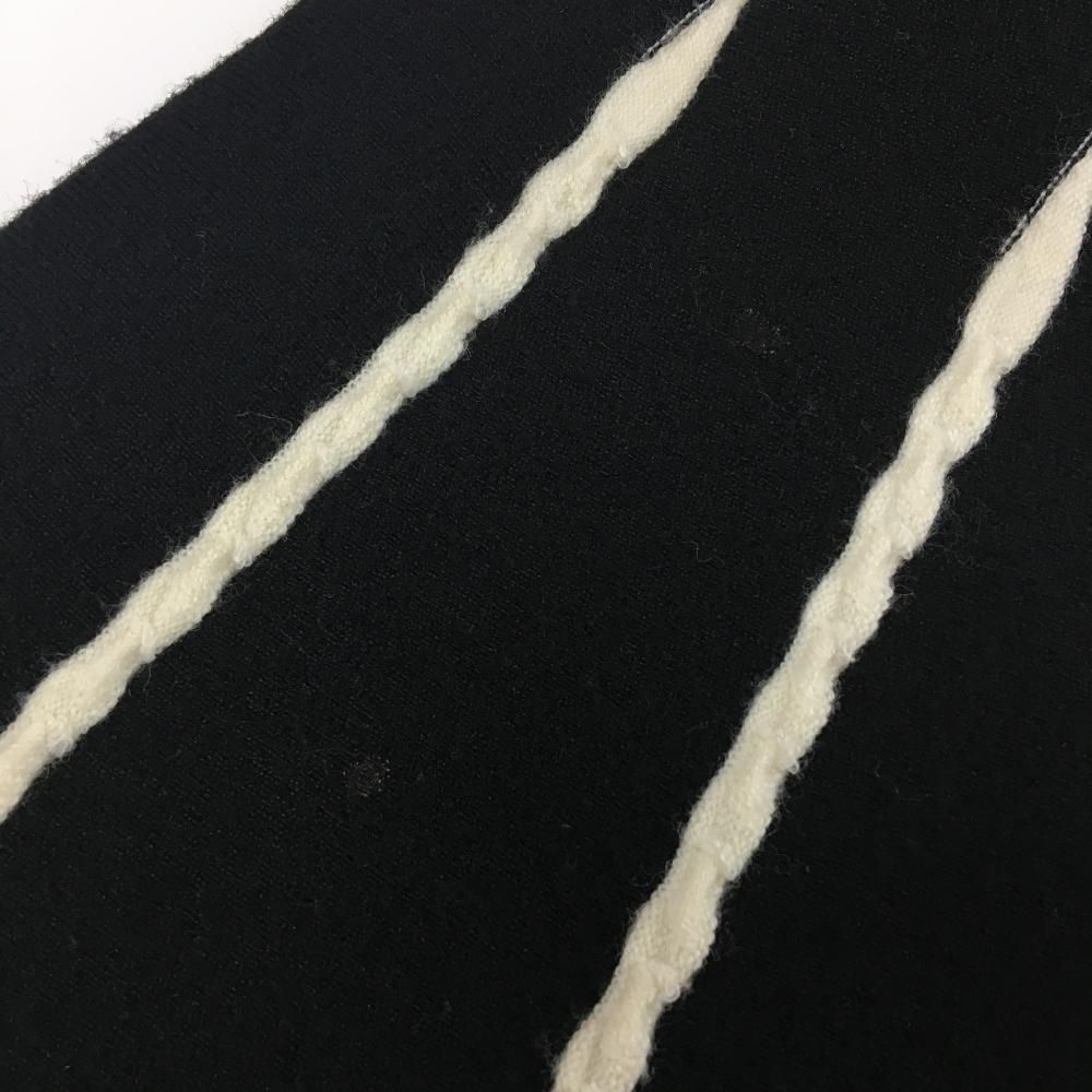 美品】アルチビオ ニットスカート 黒×白 ケーブル編みライン ウール混