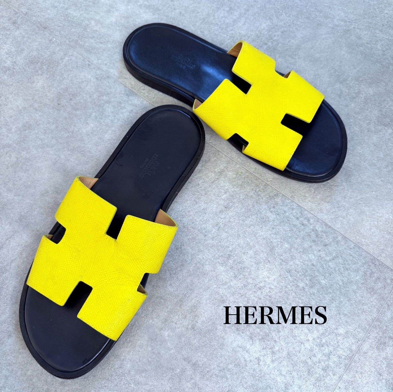HERMES エルメス メンズ サンダル イズミール レザー スライドサンダル