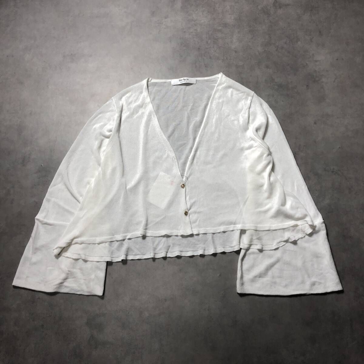 WQ991○ Her lip to：訳アリ UV Knit Dress Cardigan 1232202086 ○S