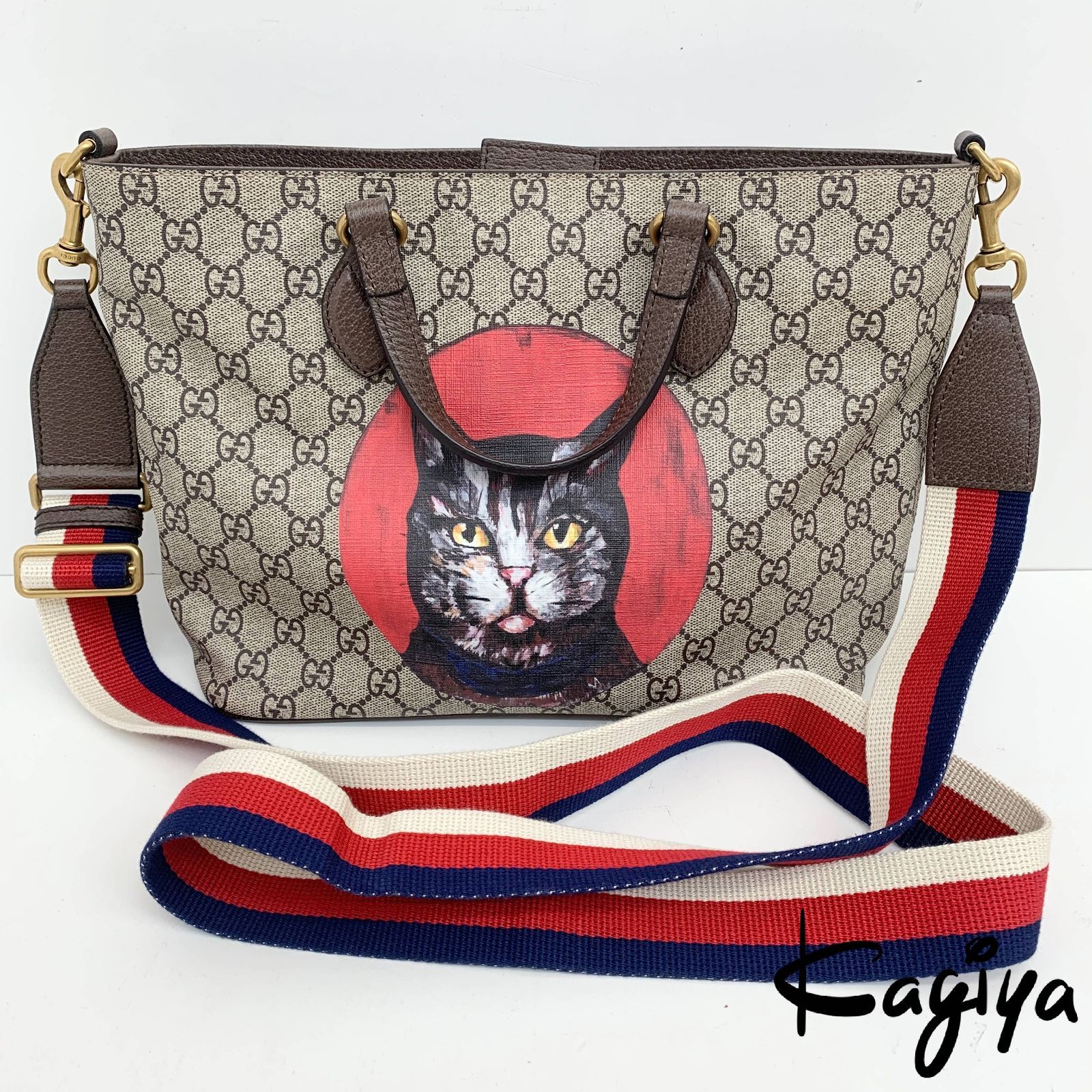 正規品　グッチ　ハンドバッグ　GGスプリーム　ネコ GUCCI グッチ GGスプリーム 2way 473887 ハンドバッグ トートバッグ