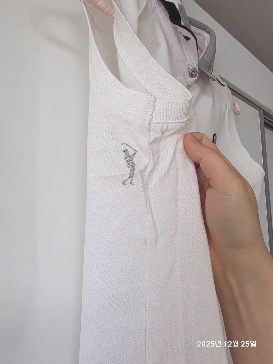 MARK & LONA マークアンドロナ 白 ノースリーブ ポロTシャツ 星 カラ M