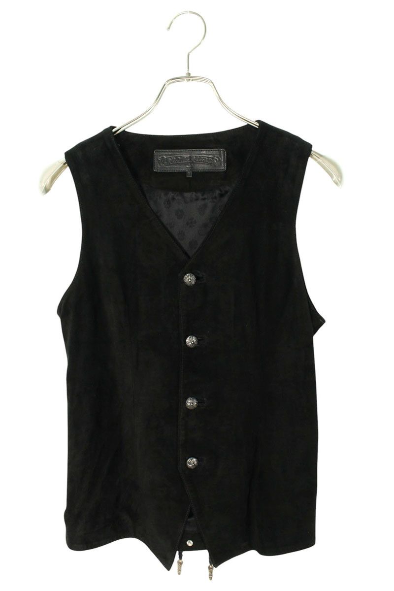 クロムハーツ クロスボールボタンスウエードレザーベスト レディース M