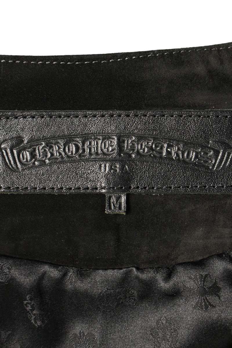 クロムハーツ サイズ:M クロスボールボタンスウエードレザーベスト 中古 SJ02 クロムハーツ クロスボールボタンスウエードレザーベスト レディース M