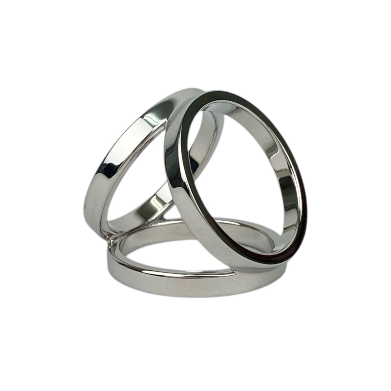 HERMES エルメス スカーフリング 90 トリオ 3連 レディース シルバー