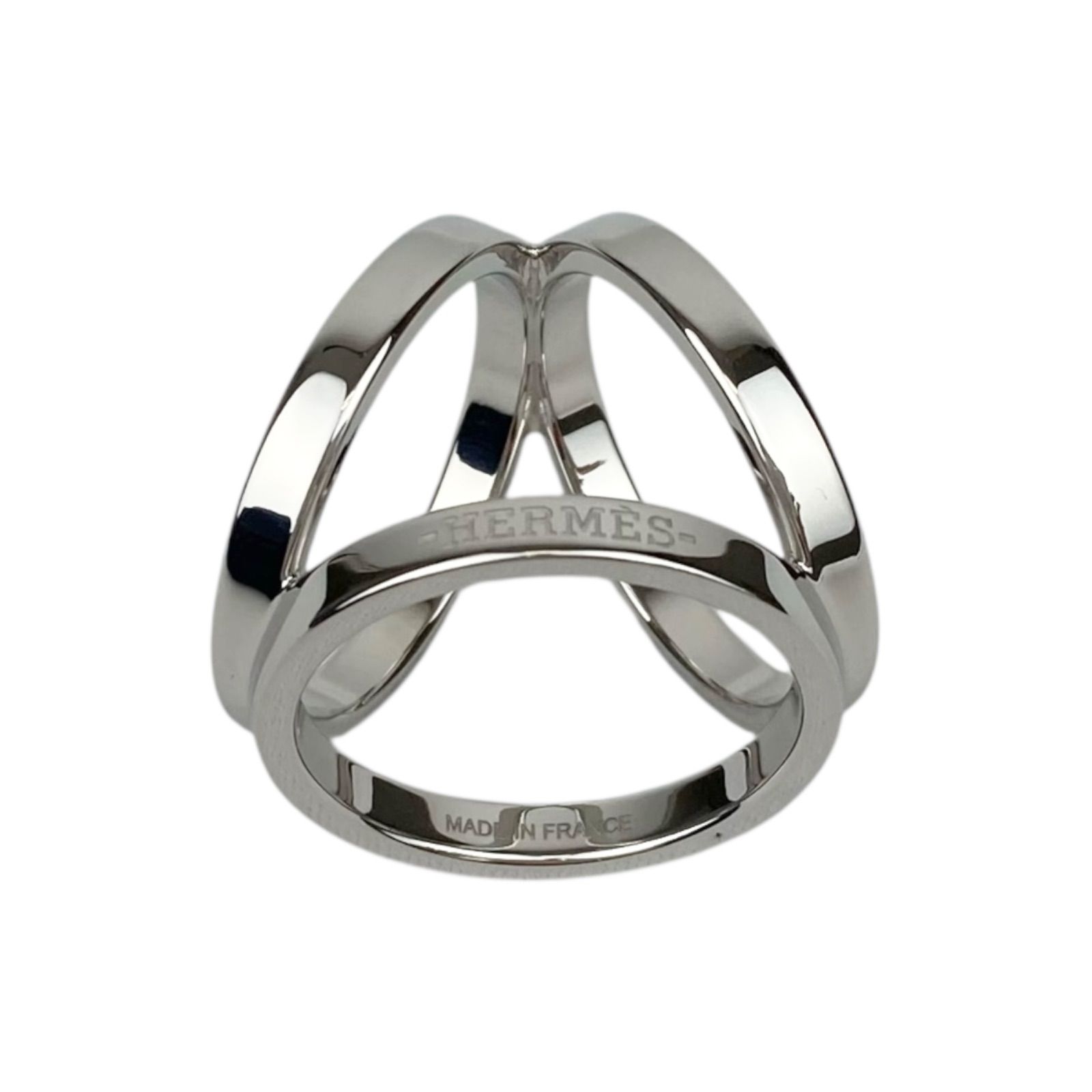 きなこ　エルメス　トリオ　スカーフリング　シルバー　箱付き きなこ エルメス トリオ スカーフリング シルバー 箱付き きなこ