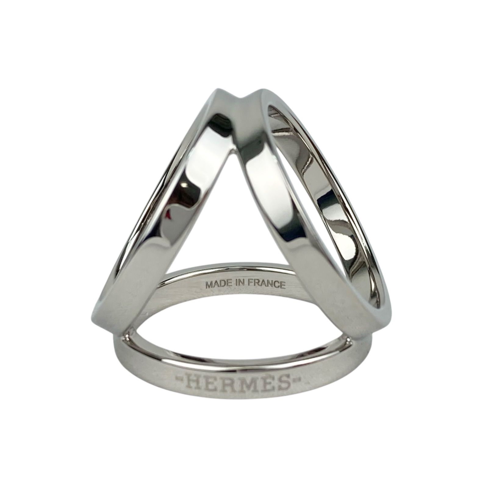 きなこ　エルメス　トリオ　スカーフリング　シルバー　箱付き きなこ エルメス トリオ スカーフリング シルバー 箱付き きなこ