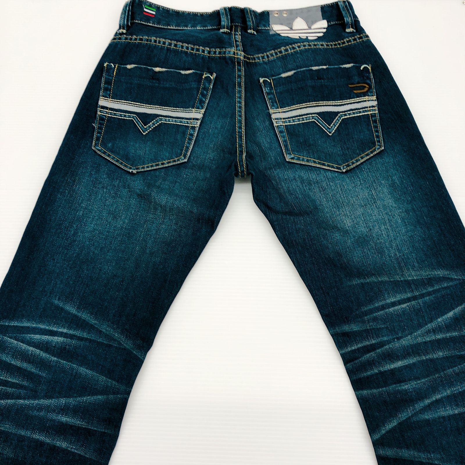 DIESEL DIESEL×adidas ダメージ加工 デニム インディゴ コラボ パンツ