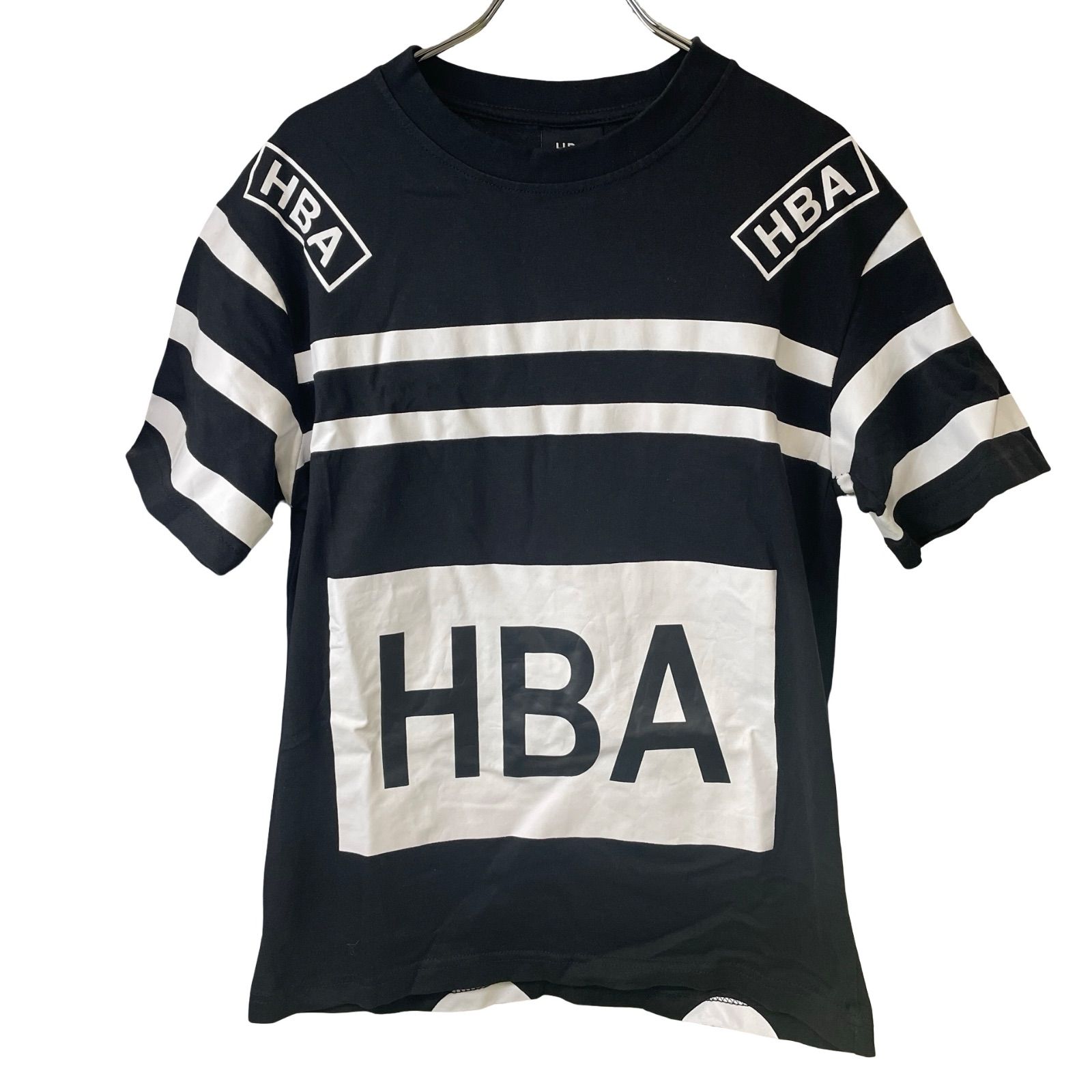 FJ1 HBA HOOD BY AIR Tシャツ ブラック ホワイト ストライプ ユニ 