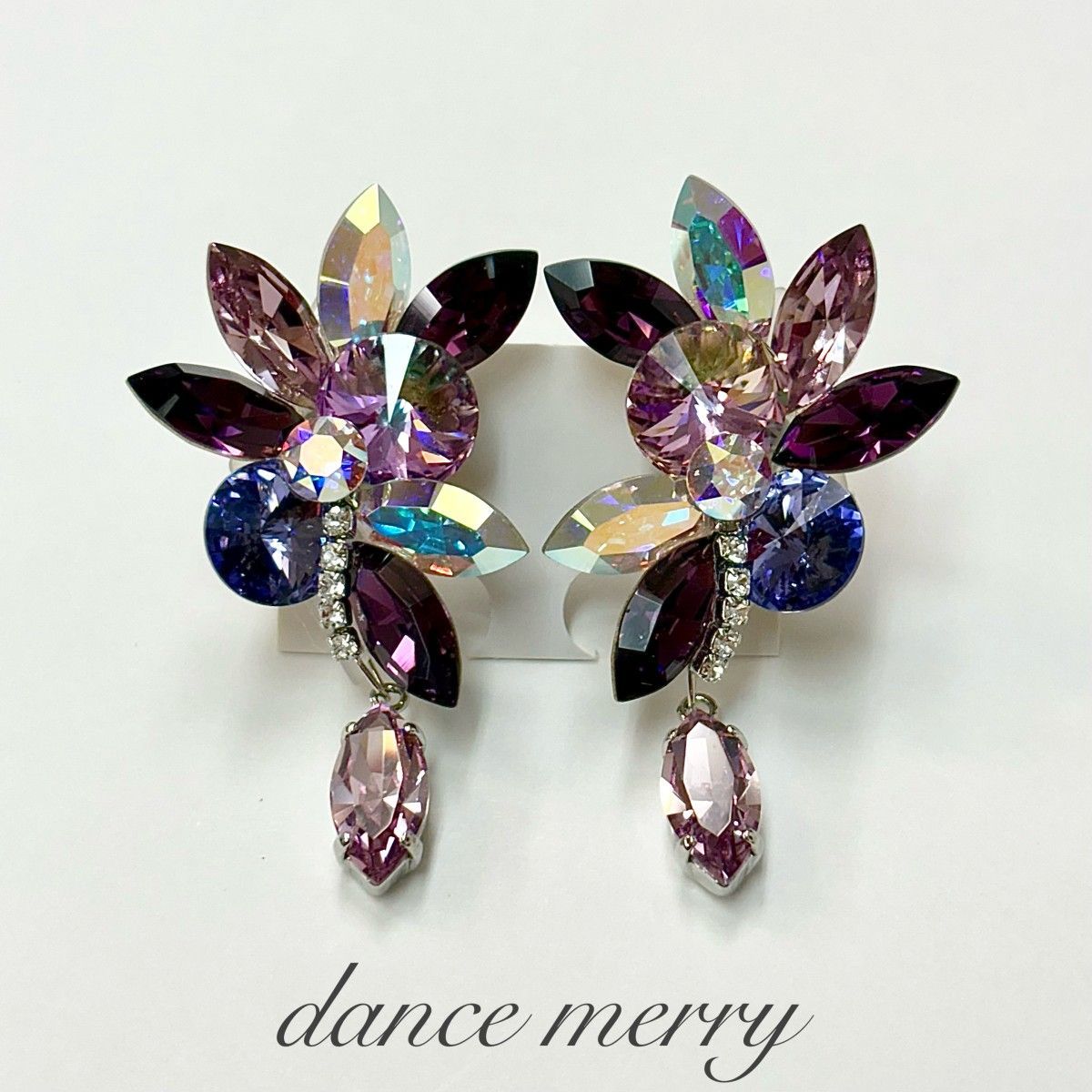 豪華　社交ダンス　スワロフスキー　イヤリング　ピンク　ウエディング　デモ　655 豪華 社交ダンス スワロフスキー イヤリング ピンク ウエディング デモ