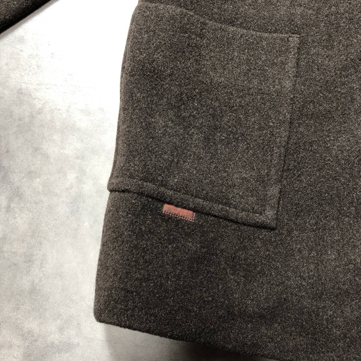 お値下げ！マドモアゼルノンノンのダッフルコート 美品✨マドモアゼルノンノン ウール ダッフルコート チェック ブラウン