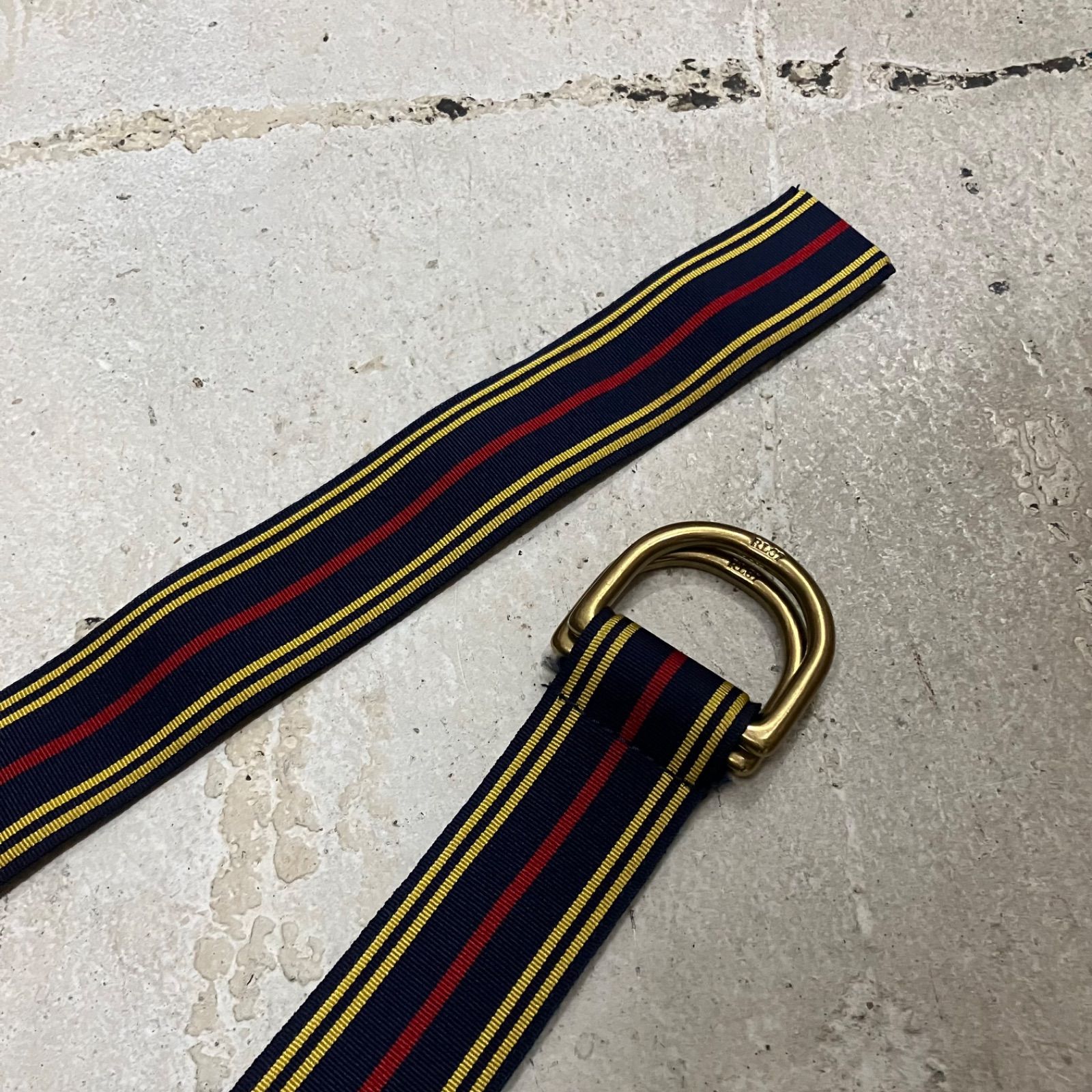 Ralph Lauren / ラルフローレン USA製 Dリング ストライプベルト