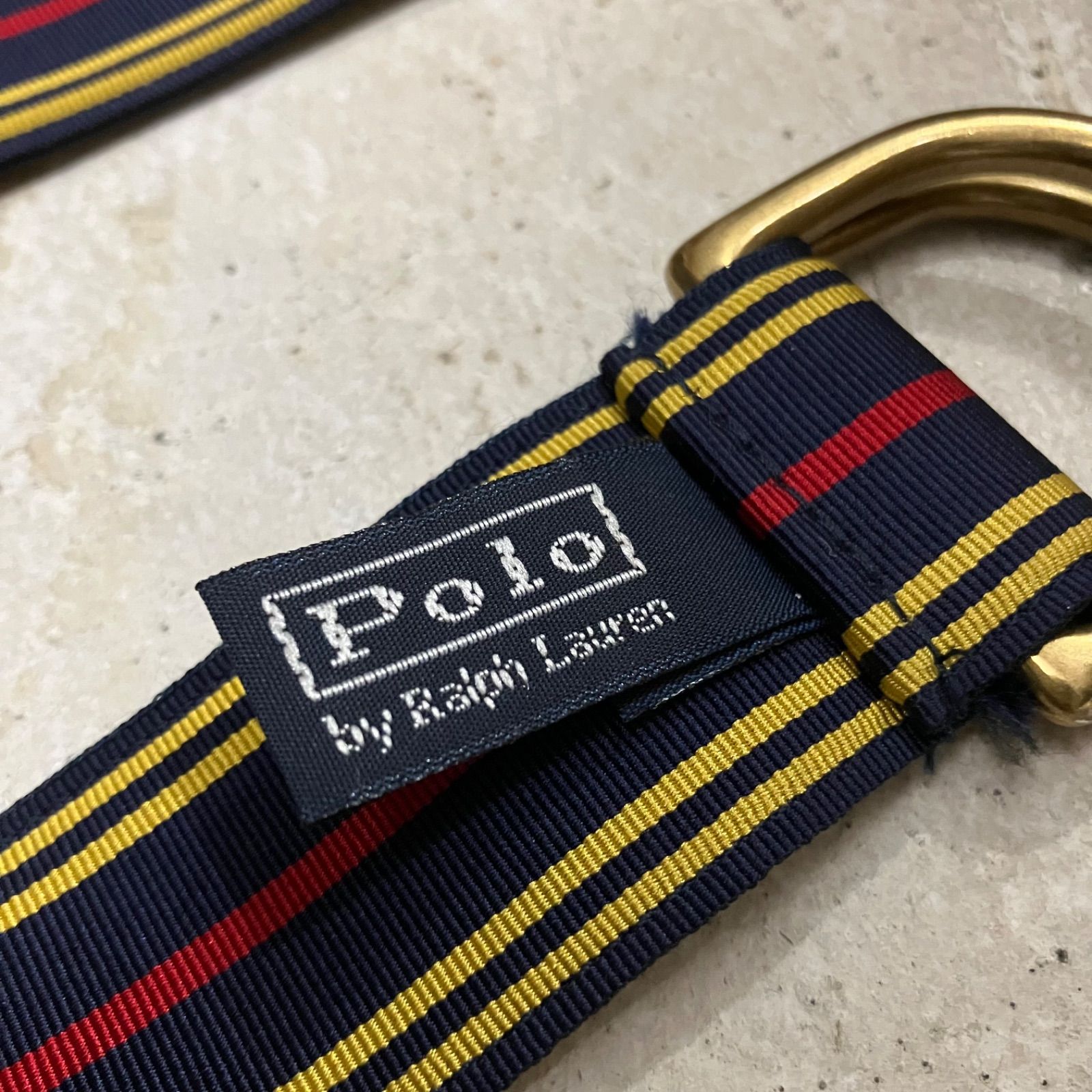 Ralph Lauren / ラルフローレン USA製 Dリング ストライプベルト