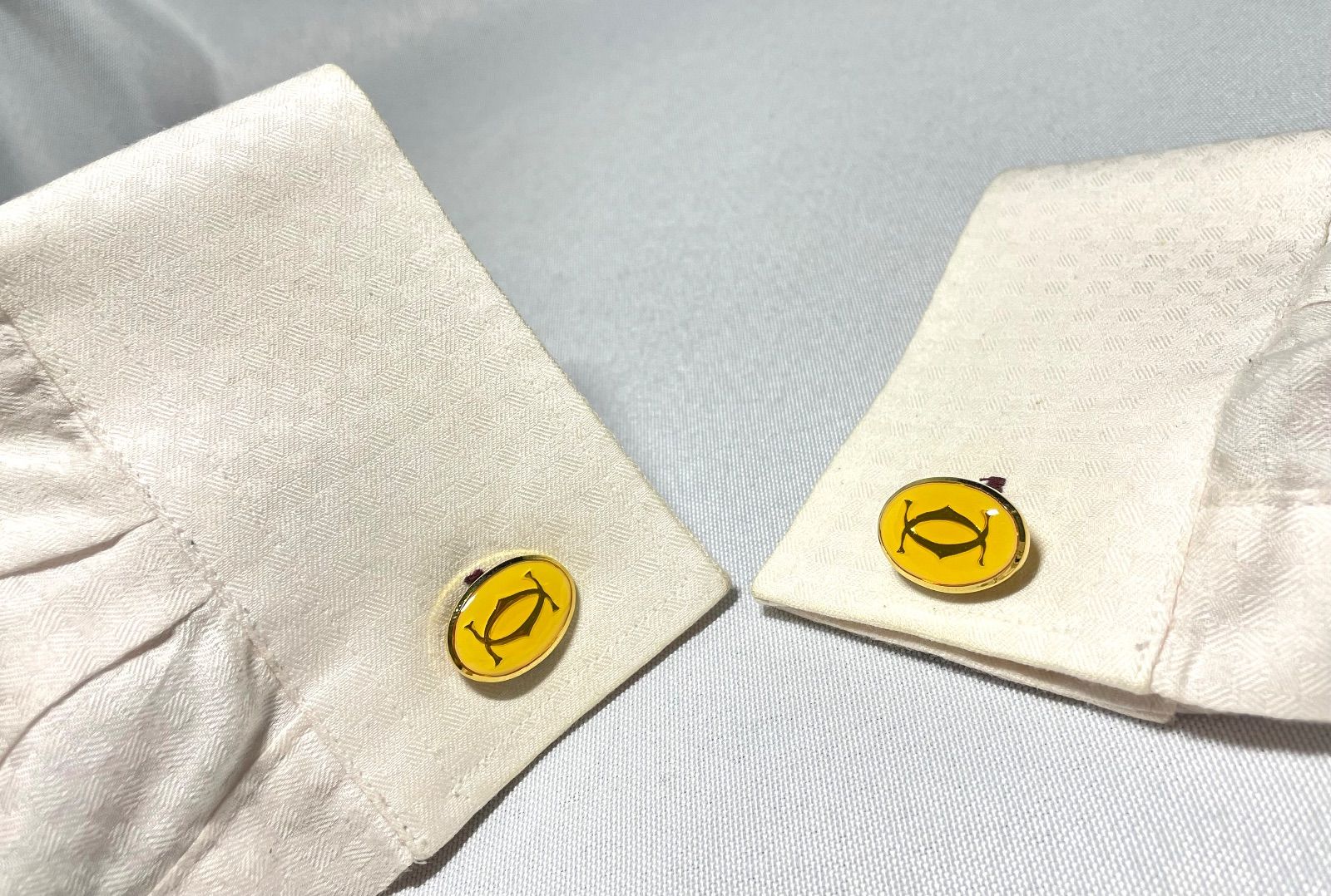 【美品・希少】Cartierカルティエ ダブルC ロゴ タイピン カフス セット 即決廃盤 Cartier カルティエ ダブルC ロゴ ヴィンテージ ネクタイピン