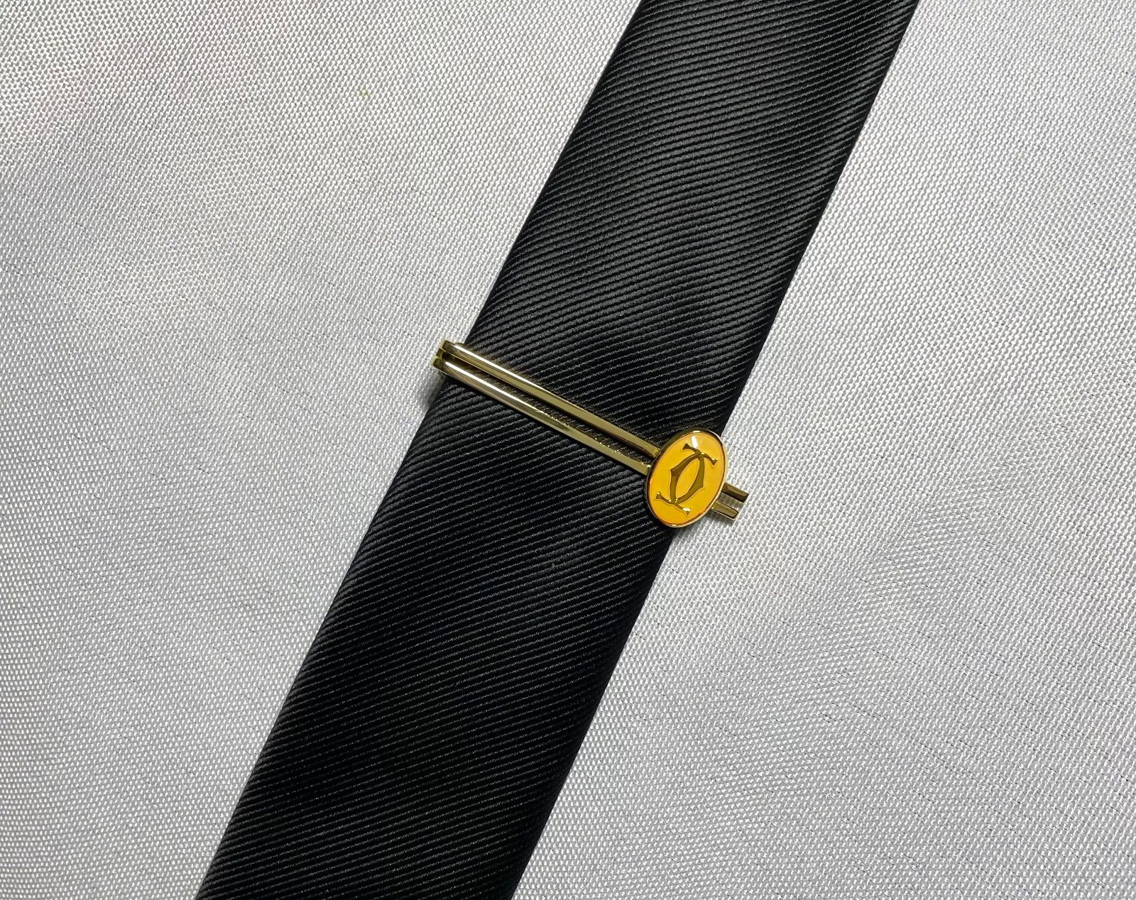 【美品・希少】Cartierカルティエ ダブルC ロゴ タイピン カフス セット 美品 Cartier カルティエ ダブルC ロゴ ヴィンテージ ネクタイピン