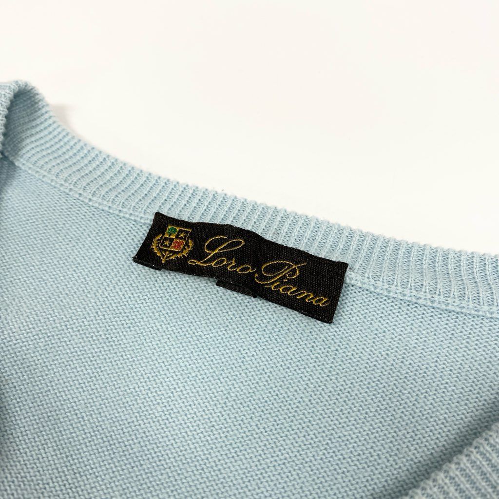 イタリア製 Loro Piana ニットポロ ブルー ロロピアーナ イタリア製 Loro Piana ニットポロ ブルー ロロピアーナ イタリア製