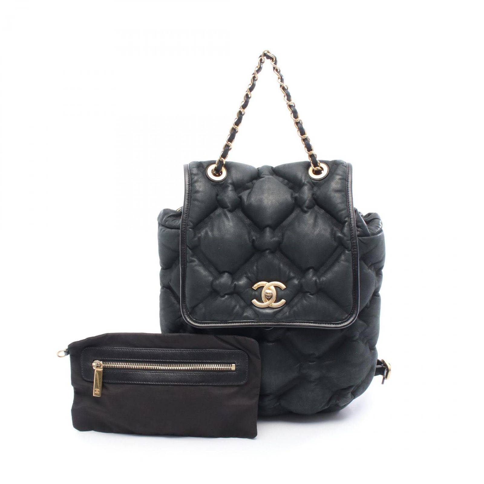 シャネル CHANEL リュックサック バックパック バブルキルト ブラック 