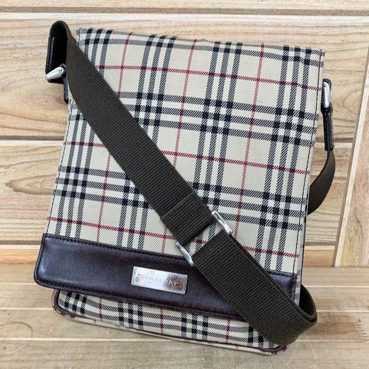 BURBERRY バーバリー ノバチェック ロゴプレート ショルダーバッグ