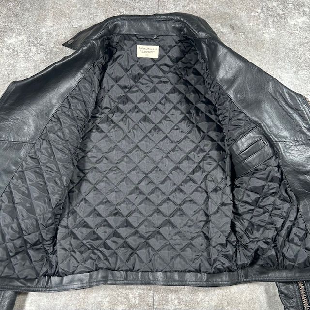 Nudie Jeans ヌーディージーンズ ブラック レザー ダブルライダース