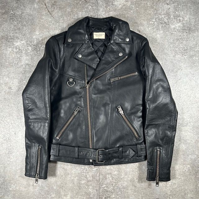 Nudie Jeans ヌーディージーンズ ブラック レザー ダブルライダース