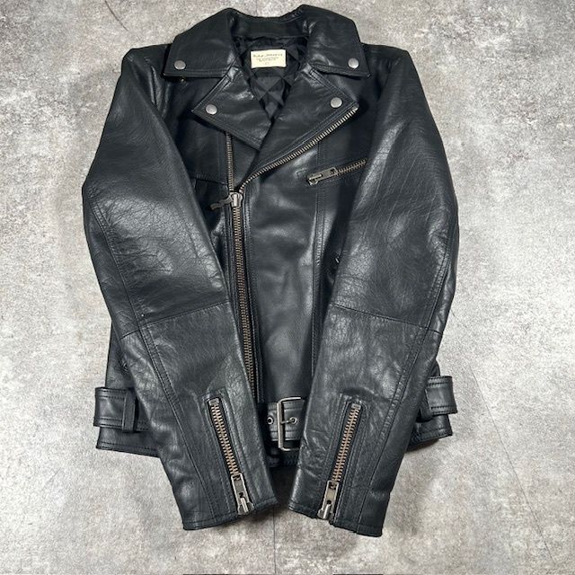 Nudie Jeans ヌーディージーンズ ブラック レザー ダブルライダース