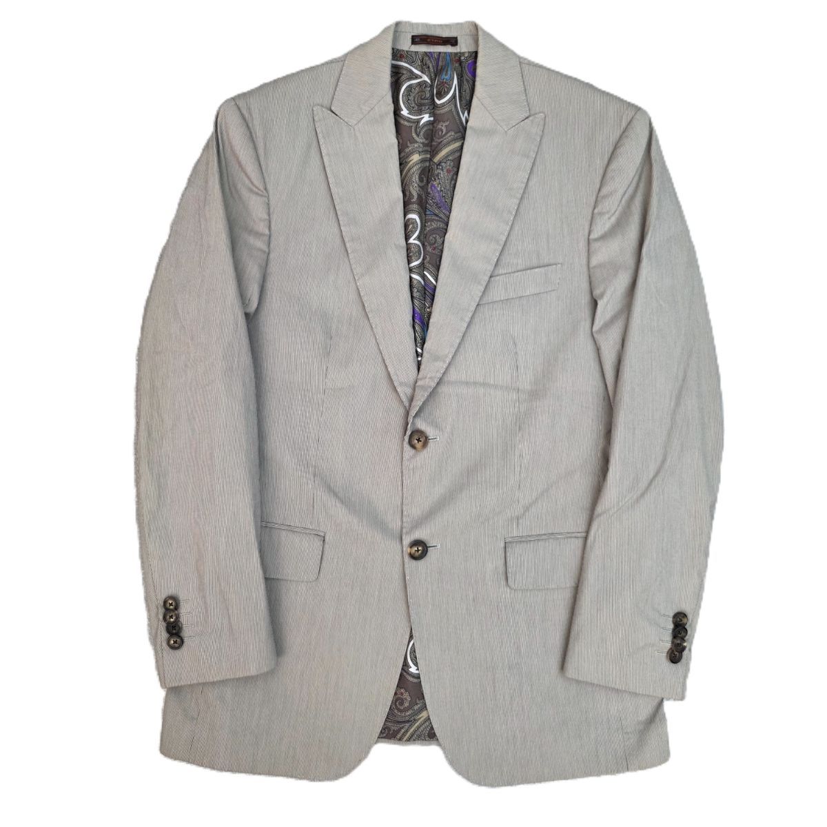 ETRO エトロ ペイズリー柄 総裏地 ストライプ テーラードジャケット