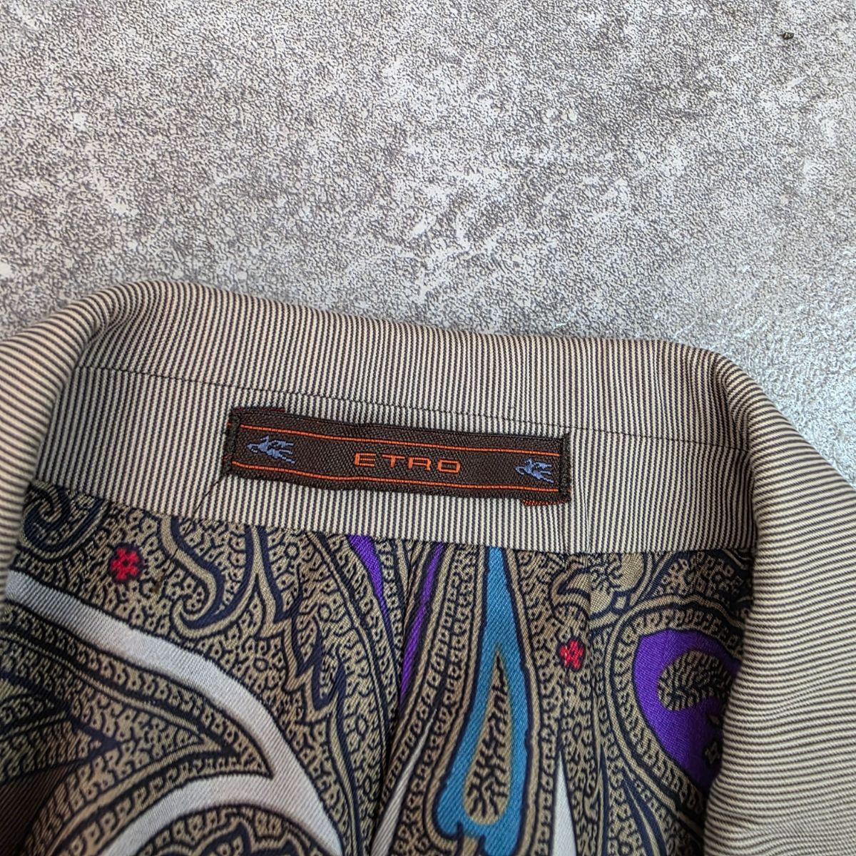 ETRO エトロ ペイズリー柄 総裏地 ストライプ テーラードジャケット