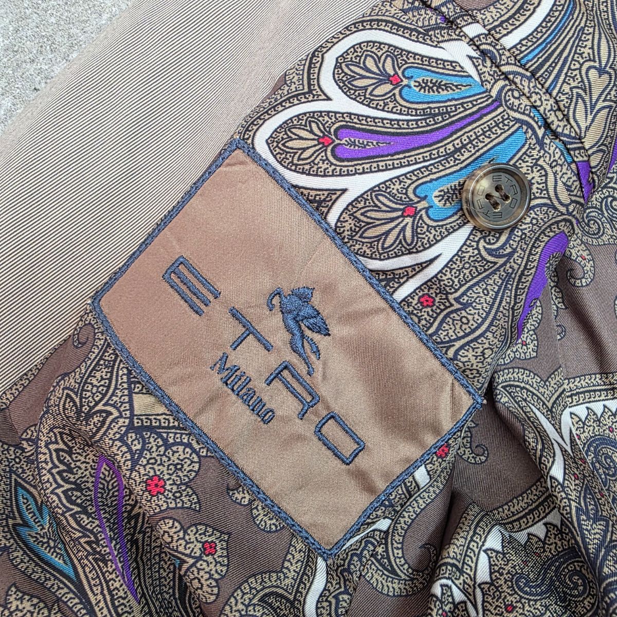 ETRO エトロ ペイズリー柄 総裏地 ストライプ テーラードジャケット