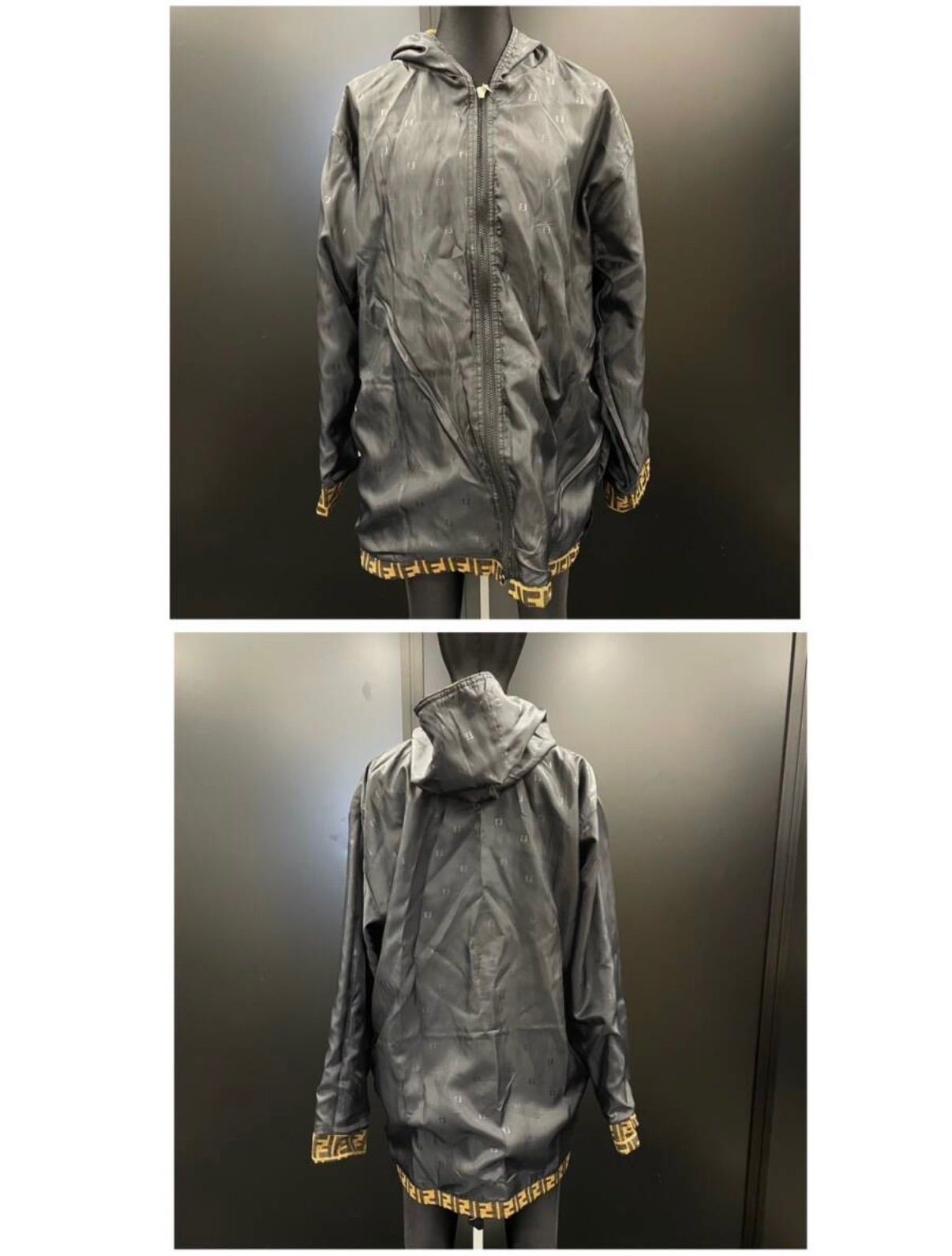 FENDI フェンディ ズッカ柄リバーシブルナイロンパーカー ビンテージ L