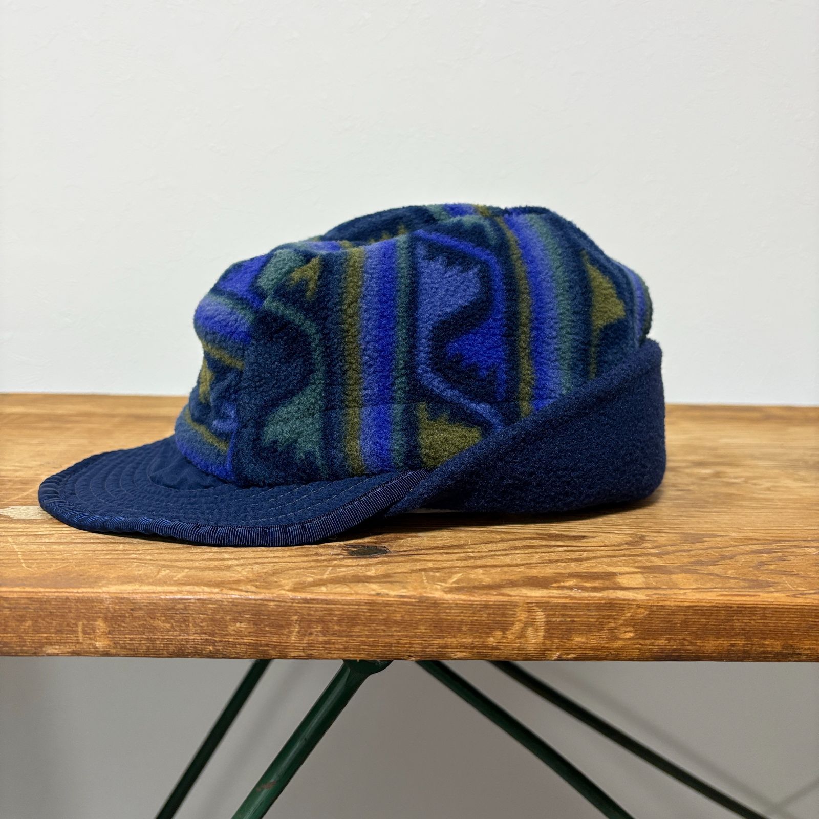 90s 1999年 USA製 patagonia Synchilla Duckbill Cap 【 navy pattern