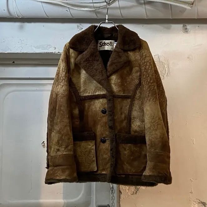 70s vintage schott ムートンジャケット 古着 schott - Schott 70S 白タグ USA製 ムートンジャケットの通販 by