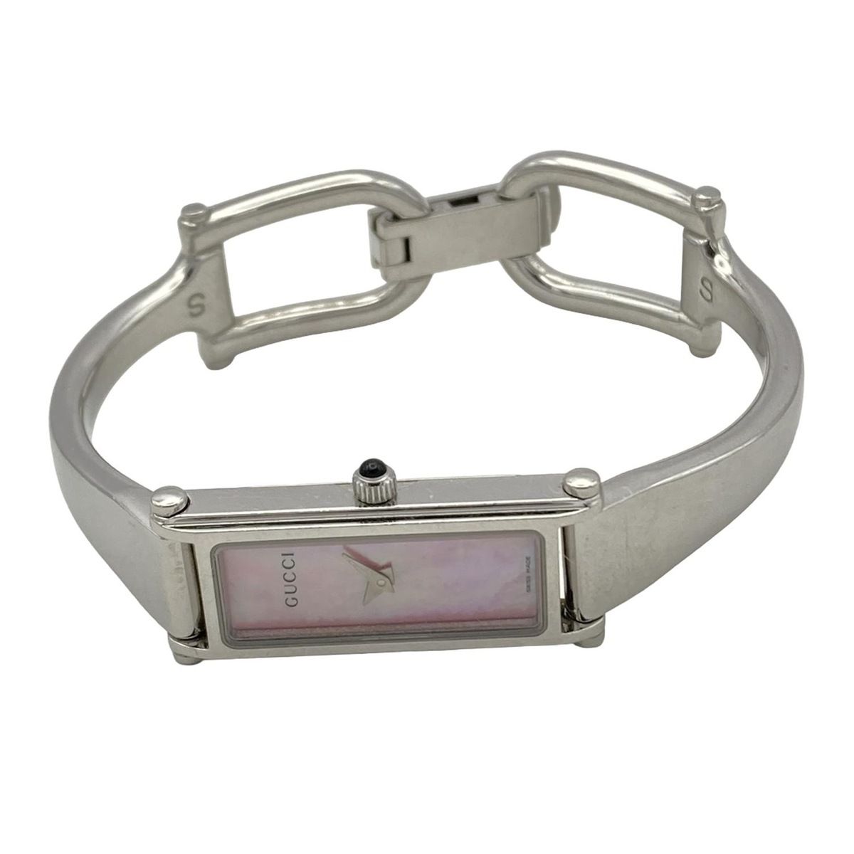 GUCCI(グッチ) 腕時計 - 1500L レディース シェル文字盤 ピンクシェル