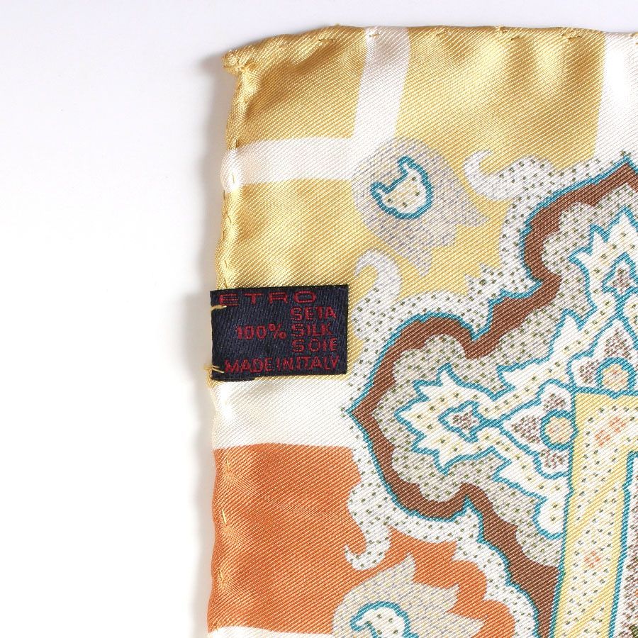 MNK25085 新品同様 ETRO エトロ シルク スカーフ ペイズリー柄 総柄