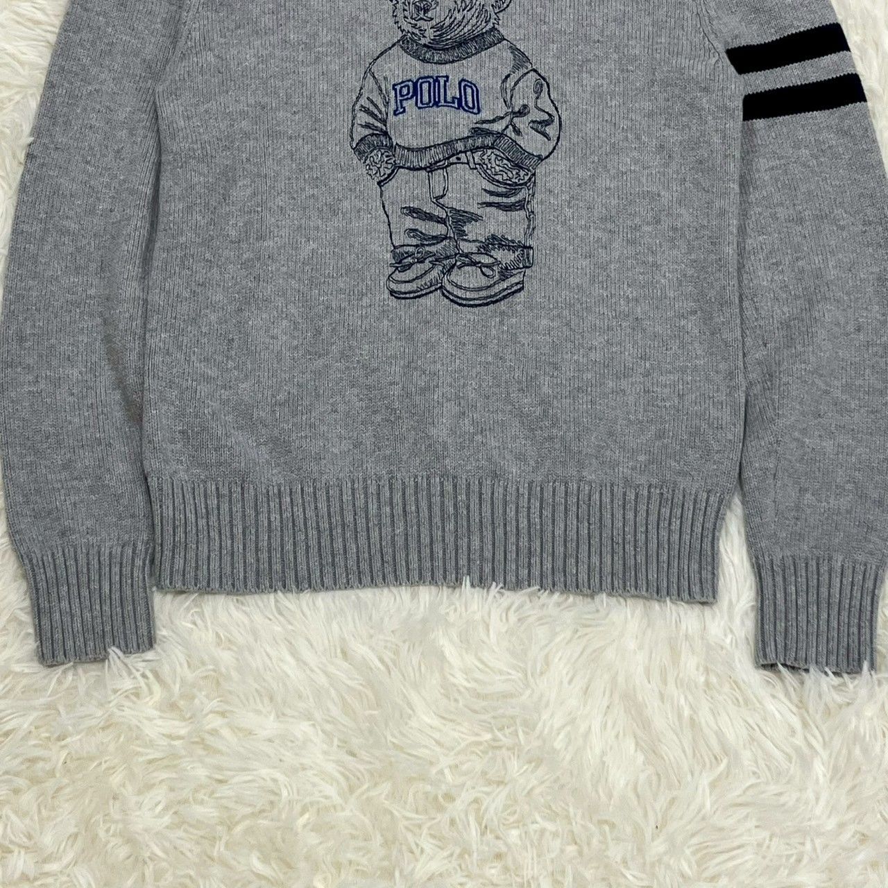 ポロラルフローレン ニット セーター ポロベア コットン100％ グレー S