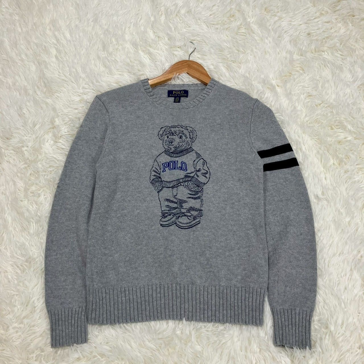 ポロラルフローレン ニット セーター ポロベア コットン100％ グレー S