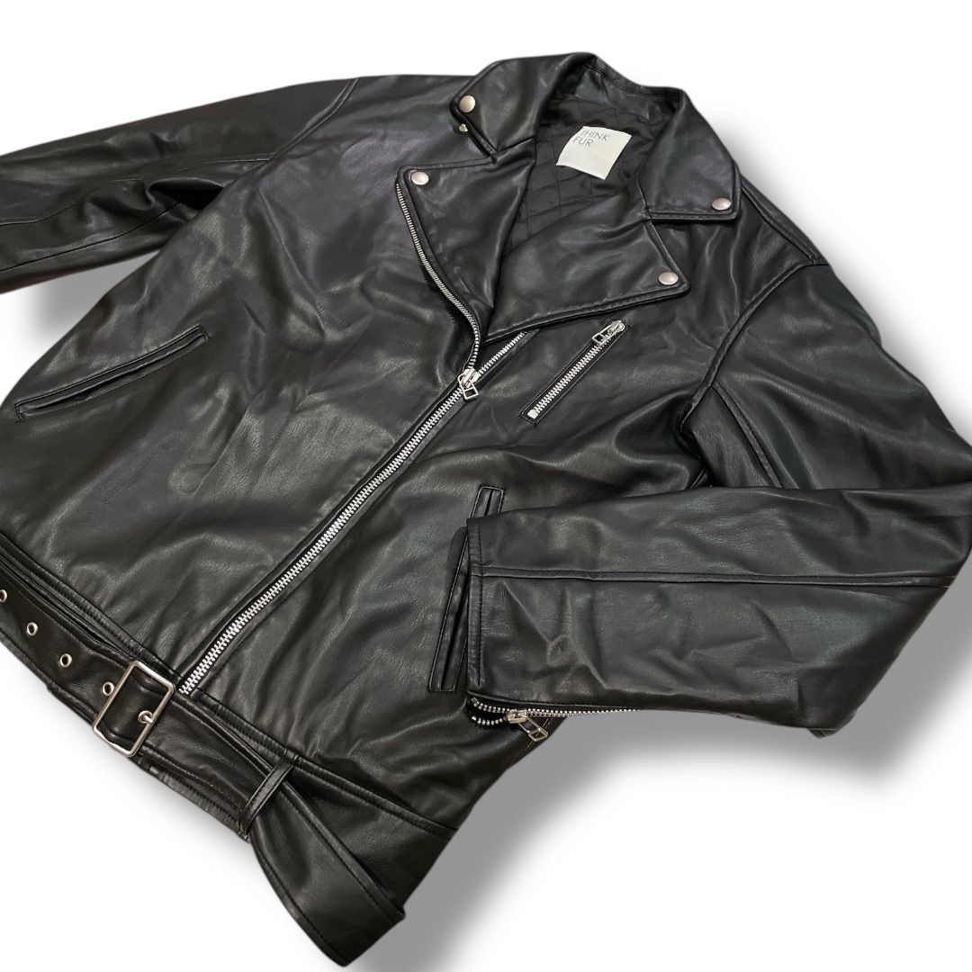 think fur レザー ジャケット ライダース THINK FUR シンクファー エコレザーライダースジャケット 22TH-25