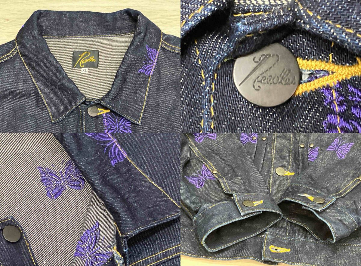 NEEDLES ニードルズ KP147 パピヨン刺繍 デニム ジャケット 蝶 XL