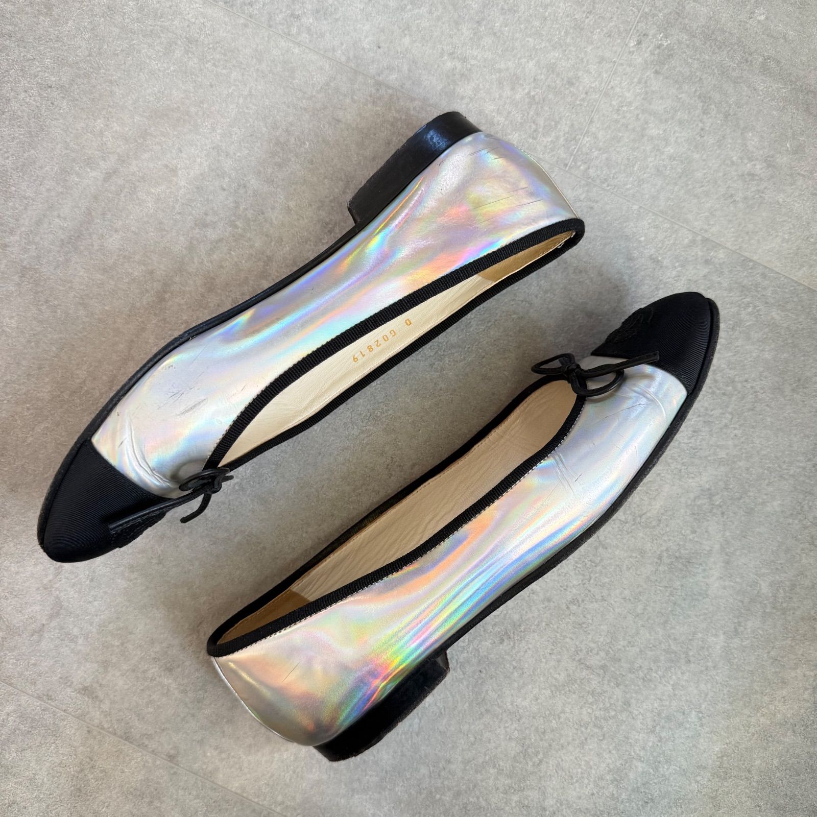 希少 CHANEL シャネル ココマーク リボンバレエシューズ フラット