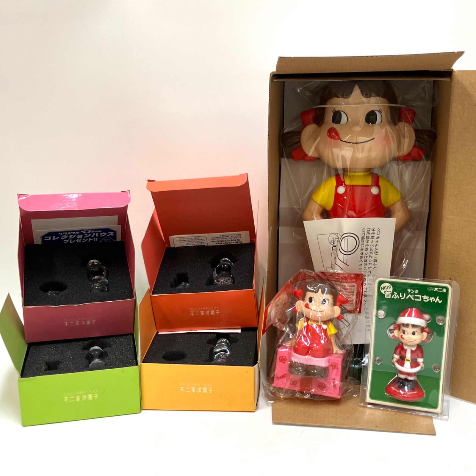 ペコちゃん人形＊不二家 首ふり クリスタルペコちゃん 貯金箱 7点