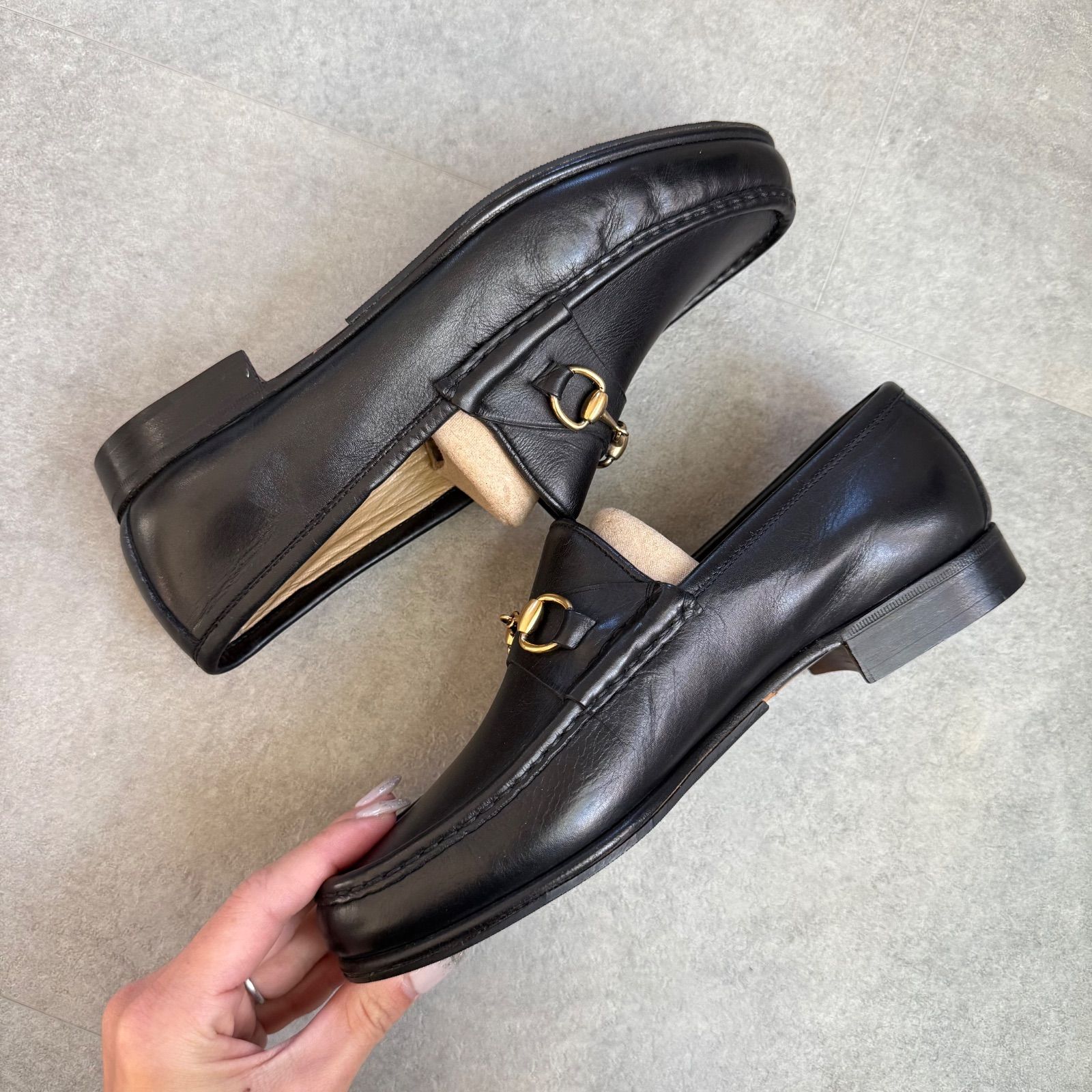 美品 GUCCI グッチ ホースビットローファー レディース ブラック 黒