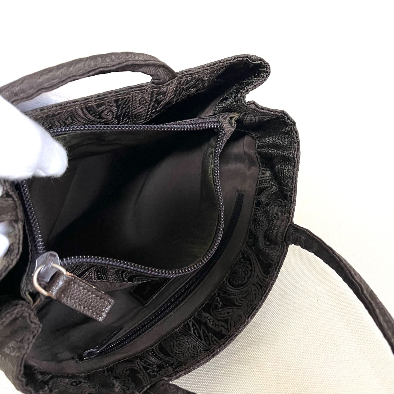 ETRO】 エトロ マルゴット ペイズリー柄ワンショルダーバッグ brown 