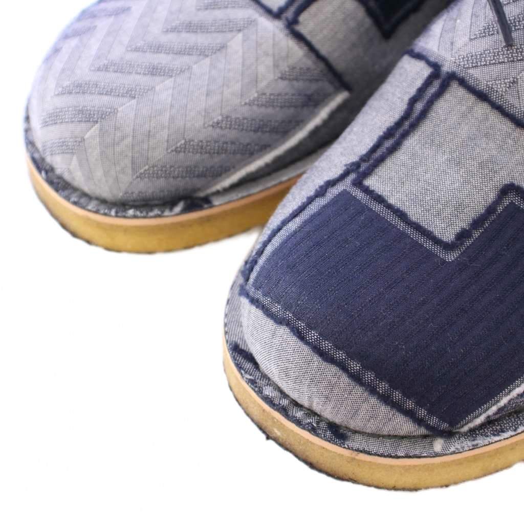 【中古】ホワイトマウンテニアリング デザートブーツ ショート レースアップ 厚底 パッチワーク 29cm 紺 ホワイトマウンテニアリング White Mountaineering デザートブーツ