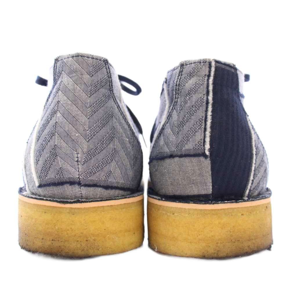 【中古】ホワイトマウンテニアリング デザートブーツ ショート レースアップ 厚底 パッチワーク 29cm 紺 ホワイトマウンテニアリング White Mountaineering デザートブーツ