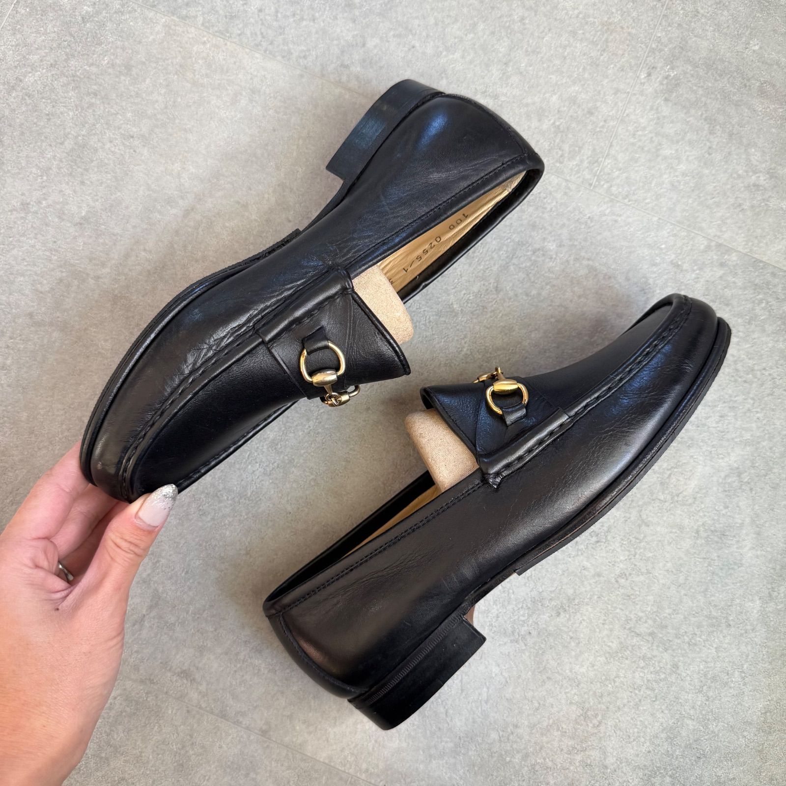 美品 GUCCI グッチ ホースビットローファー レディース ブラック 黒
