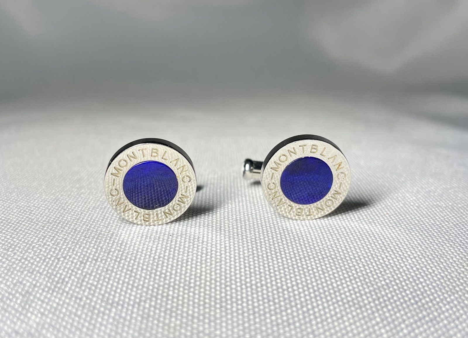 MONTBLANC モンブラン ブルーストーン装飾 ブランドロゴ文字 カフス