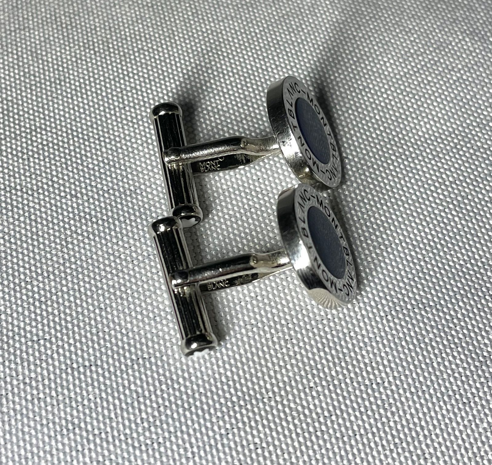 MONTBLANC モンブラン ブルーストーン装飾 ブランドロゴ文字 カフス