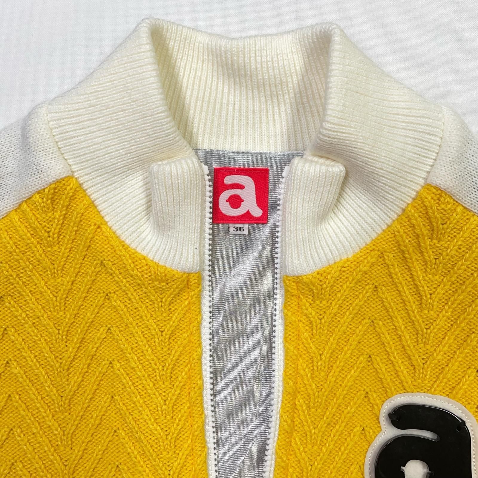 中古 レディース アルチビオ archivio ニットアウター 36(S) 黄×白