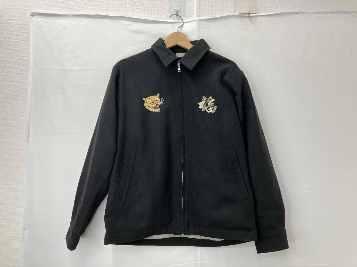 古着 HOUSTON メルトンジャケット シンプルデザイン M 黒 古着 HOUSTON メルトンジャケット シンプルデザイン M 黒