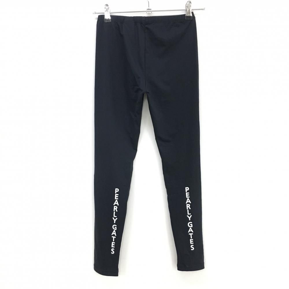 超美品】パーリーゲイツ レギンス ネイビー 裾ロゴ スパッツ
