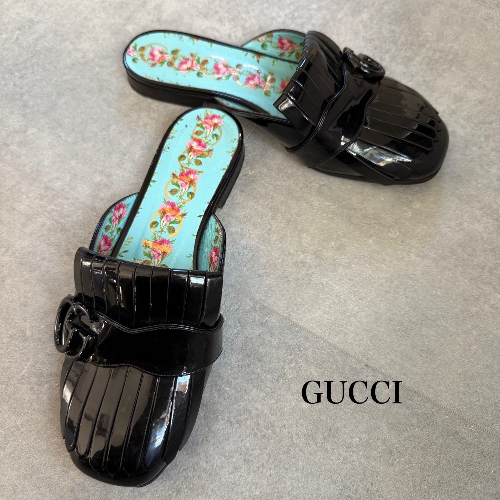 GUCCI グッチ サンダル ミュール GG マーモント 36 23cm 中古・古着通販】GUCCI (グッチ) GGマーモント ミュールサンダル